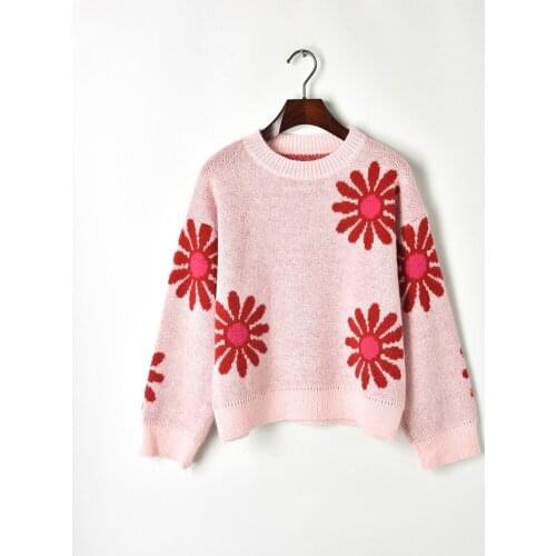 2020 Autumn Free Shipping Sweater Long Sleeve Crew Neck Kint Pullover Pink Blue Fashion Womens Clothes DL