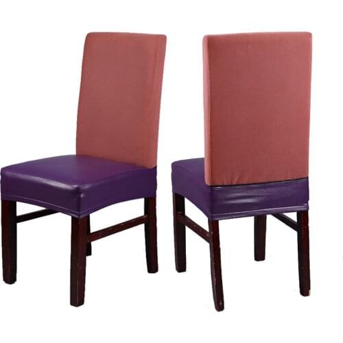 New 10 Pieces 40x40cm PU Leather Home Dinner Chair Seat Cover Waterproof Oilproof Hotel Bar Chair Covers Black Purple Beige