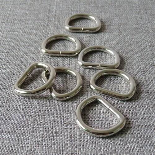 20 pcs 10mm 12mm 15mm 20mm 25mm 32mm straps webbing metal belt buckle D ring bag pet dog collar leash harness sewing accessory