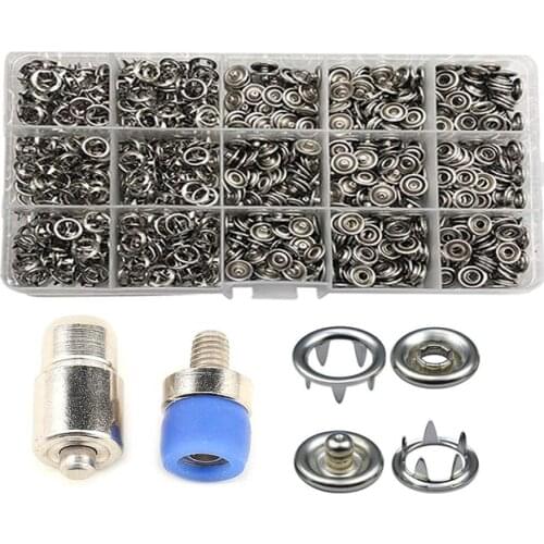 200 Sets 10.5mm Metal Snaps Buttons Nikel Color Metal Press Studs for Leather Rivets Children
