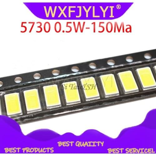 200pcs 5730 0.5W-150Ma 50-55lm 5600K-6400K White Light SMD 5730 LED 5730 diodes (3.2~3.4V)
