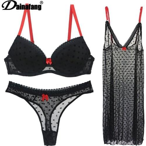 2021 VS Women 's Sense Of Underwear Bras Transparent Dress BC Cup 3 Sets+ Quarter Cup Up Bra Sets Sexy Lace Lingerie Set