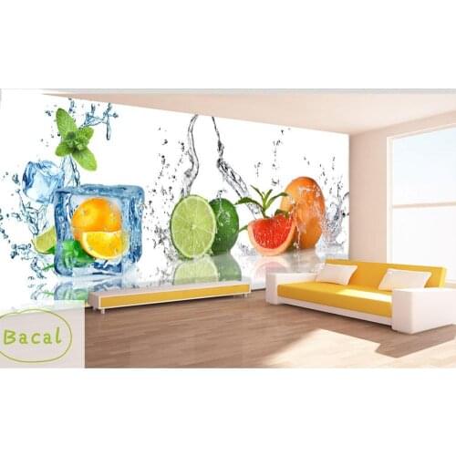 New 8D Large Mural Block 3d cold fruit Wallpaper colourful mural 3d mural for Sofa Background 3d Wallcovering Decor or restauran