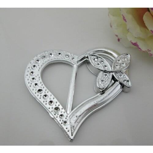 AB25 30mm)20pcs New Large Heart Clear Plastic Acrylic Wedding Decorative Buckle
