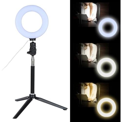 6 Inch Dimmable LED SMD Ring Light Fill Light Kits With Stand Photo Video Lamp Kit for Camera Makeup Body Art Tattoo Accessories