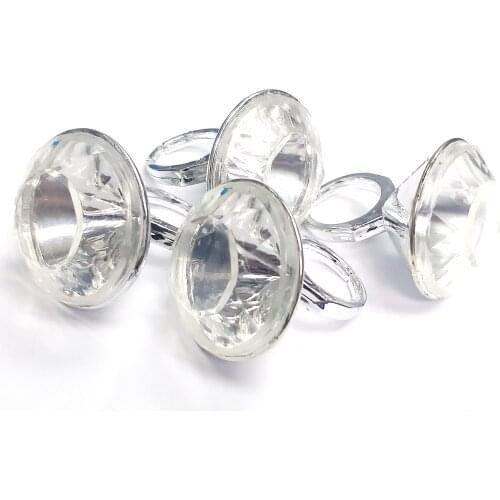 6 pcs Plastic white DIAMOND Girl Rings Toy Princess Birthday Party Favor Wedding Pinata Bag Filler Loot Gag Prize CHRISTMAS XMAS