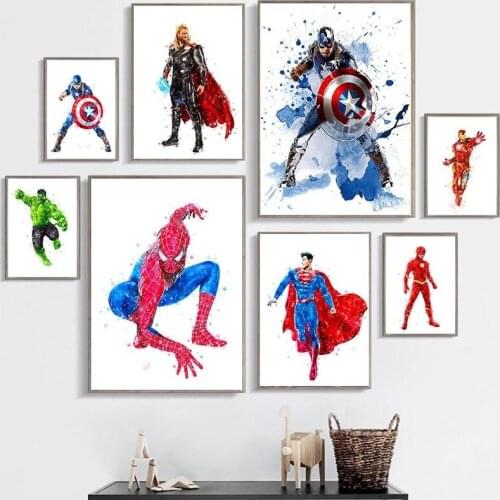 Diamond Painting Avengers Spiderman Posters Marvel Superhero Painting and Prints Wall Art for Kids Room Home Decor Cuadros