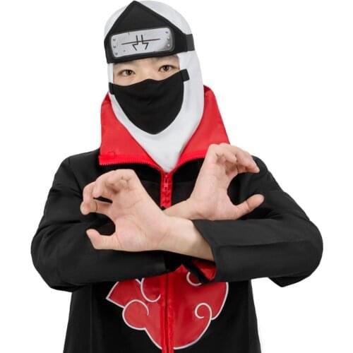 New Anime Naruto Akatsuki Kakuzu Cosplay Props Hokage Ninja Kids Adult Mask+Headband+Headgear Cloak Accessories Suit