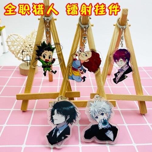 Anime Hunter X Hunter Acrylic Keychain Toy Killua Zoldyck Kurapika Figure Cute Pendant Keyring Gift Cosplay
