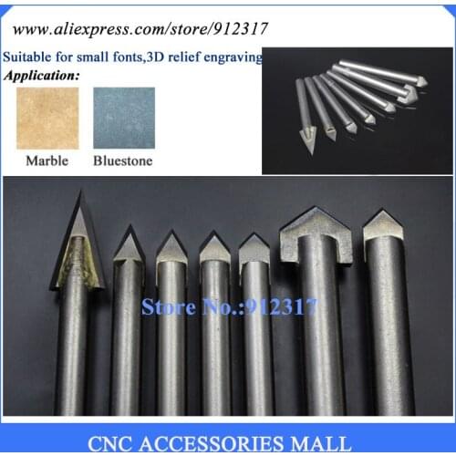 B series 7pcs/lot Alloy Router Bits CNC engraving cutter Stone carving tools
