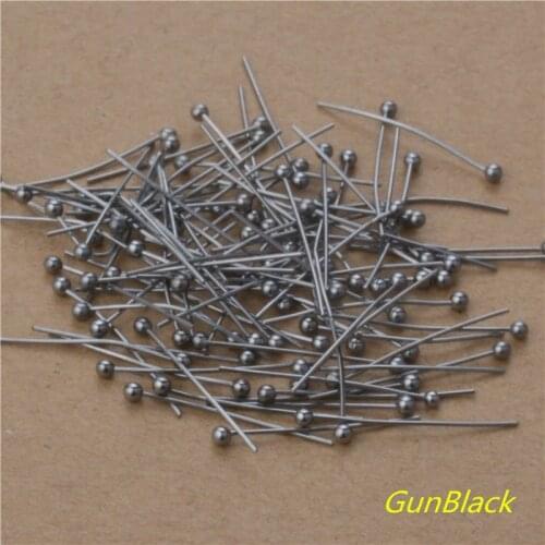 200pcs/lot High Quality Antique Bronze/Gold/Gunblack Color 20/25/30/40/50mm (20gauge) Ball Head Pins for DIY Jewelry Findings