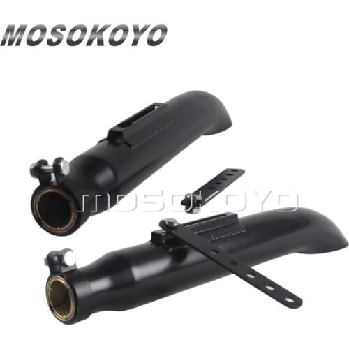 Black Slash Cut 1 Pair Exhaust Muffler Turn Out Tapered Silencer Pipes for Harley Chopper Cafe Racer
