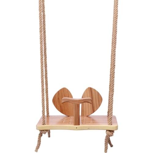 Child Swing Chair Kid Hanging Swings Children Toy Rocking Solid Wood Seat With Cushion Safety Baby Indoor Decor