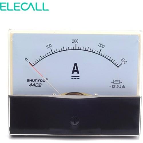 ELECALL 44C2 Analog DC Ammeter 400A/75mV Ammeter Mechanical Header Panel Meter Tester Amperemeter