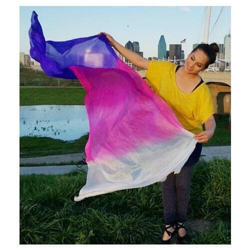 2016 design 100% real silk belly dance veil, cheap dance veils,tari perut kostum veil wholesale 250*114cm purple rose white