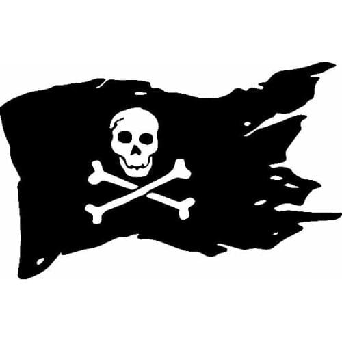 LLY-1126 Pirate Flag Skull Bones Modeling Car Stickers PVC Auto Body Window Decoration Fashion Waterproof Sunscreen Decals