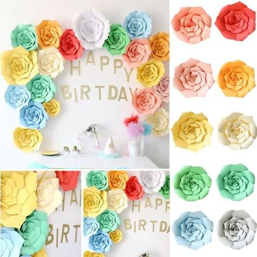 JX-LCLYL 2Pcs 20cm/8" Large Paper Flowers Backdrop Birthday Wall Decor Party Decoration