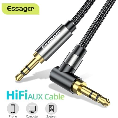 Essager AUX Cable 3.5mm Jack Audio Cable For Speaker Wire Headphone Car 3.5 mm Jack Hifi Aux Adapter Cord For Xiaomi mi Laptop