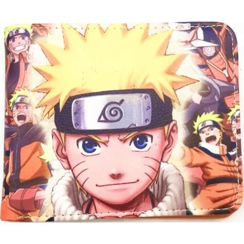 High Quality Japanese Anime Kakashi Sasuke Black Leaf Village Konoha Ninja Wallet Short Purse With Coin Pocket Card Holder