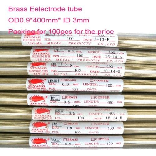 Ziyang Brass Electrode Tube Single Hole 0.9*400mm for EDM Drilling Machine