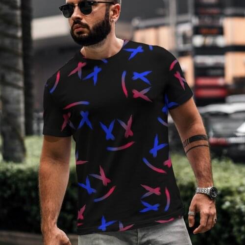 Summer Three-Dimensional Men T-Shirt Fashion O-Neck Casual Short Sleeve Oversized T-Shirt ​Punk Style Casual Comfortable Tops
