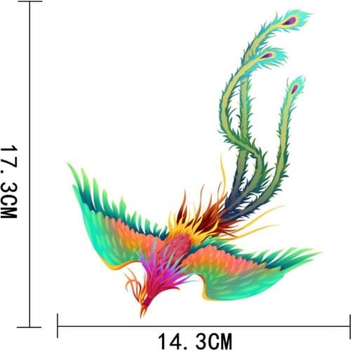 LLY-0671 Fashion Beautifully Green Bird Phoenix Modeling Decal PVC New Design Fashion Style Quality Waterproof Car Sticker