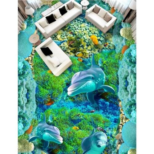 Ocean World 3D floor Custom photo floor wallpaper 3d floor wallpapers Beach floor murals in wallpapers Home Decoration