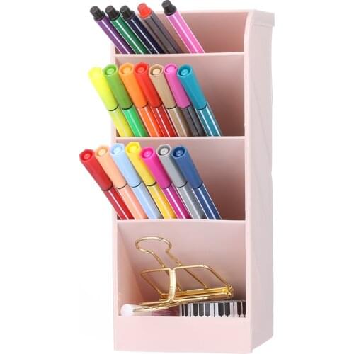 1pc Multi-function 4 Grids Desktop Storage Box New Creative Cosmetic Storage Sub-grid Pen Case Makeup Organizer Desk Holder