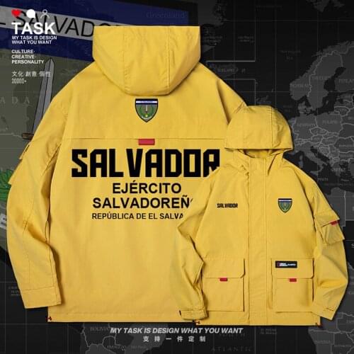 El Salvador Salvadoran SLV men jacket hooded Land Force logo army fan fashion Military trench coat men clothing autumn clothes