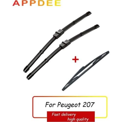 APPDEE Wiper Front Rear Wiper Blades Set For Peugeot 207 Hatchback 2006 Windshield Windscreen Front Rear Window 26"+17"+16"