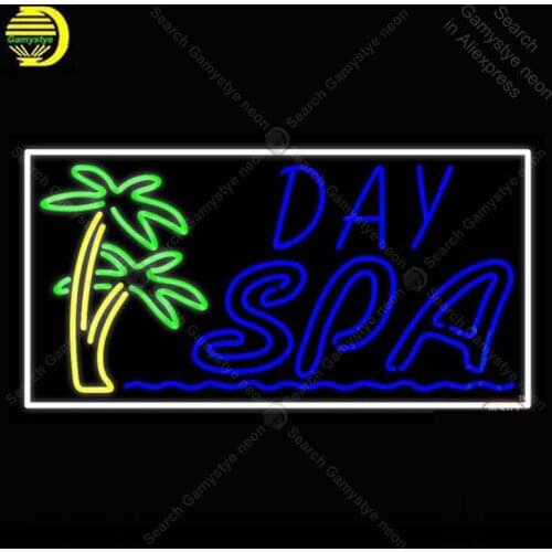 Neon Sign Day Spa With Palm Trees Neon Light for Store Display Neon Bulbs Decorative Arcade Custom Affiche Neon Advertise