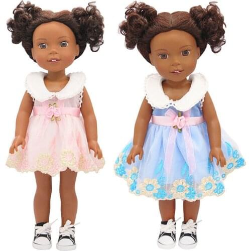 New Foll Dress Fit 14 Inch Baby Dress American 35cm Reborn Baby Doll Pink Clothes Accessories Girls Toys Birthday Gift