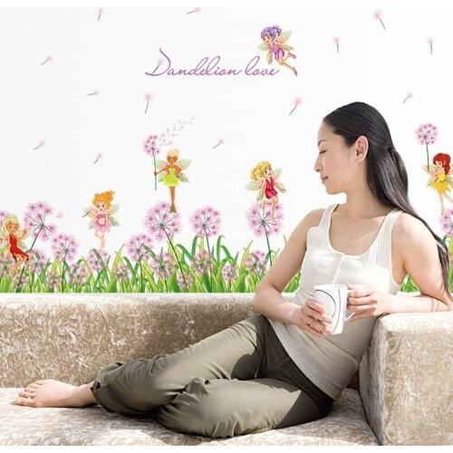 Dandelion Skirting board wall sticker PVC Material DIY waterproof wall decals For Living room bedroom skirtboard decor sticker