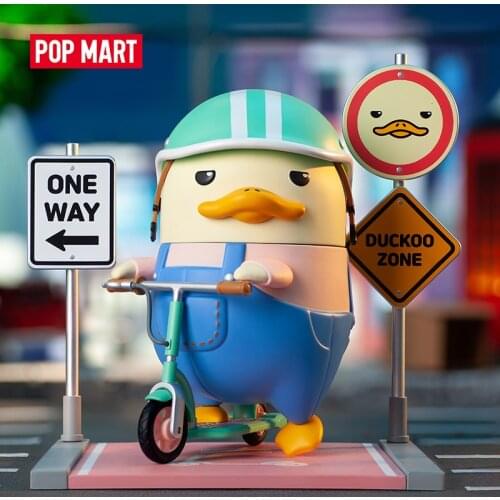 POP MART Duckoo Kick Scooter 12cm Toy Figure Series Blind Box Cute Kawaii Vinyle Toy Action Figures Free Shipping
