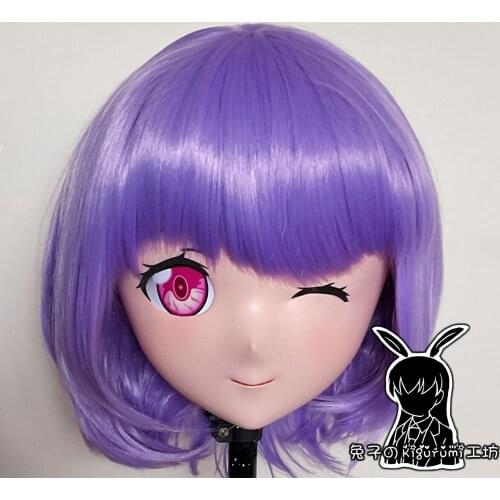 RB072)Customize Full Head Resin Cartoon Cosplay Japanese Character Anime Role Play Crossdress Kigurumi Mask With Back Shell