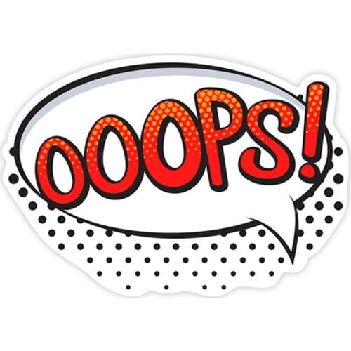 S40253# Various Sizes PVC Decal Ooops Red Car Sticker Waterproof on Bumper Rear Window Laptop Refrigerator Toilet