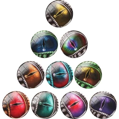 TAFREE Hot Sale Animal Eyes 12/15/16/18/20/25/30 mm Round Glass Cabochon Demo Flat Back DIY Pendant Jewelry Findings EY585