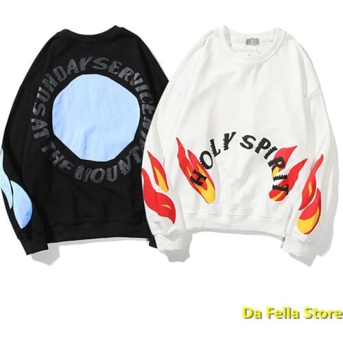 HOLY SPIRIT Hoodie 2020 Men Women Kanye West Hoodies Sunday Service AT THE MOUNTAIN Kanye West Sweatshirts Sunfire Logo Print