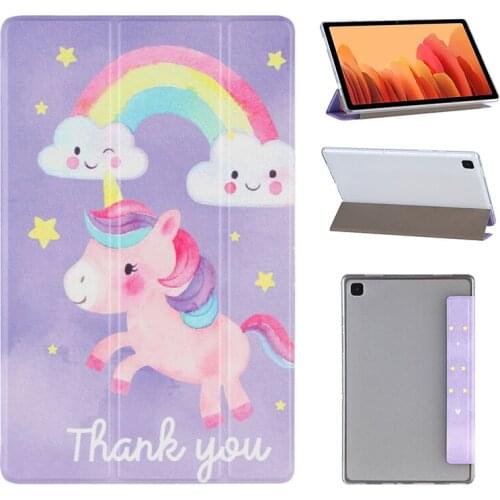Ultra Thin Nice Painting case For Samsung Galaxy Tab A7 2020 SM-T500 SM-T505 SM-T507 10.4" Flip Stand Transparent back cover