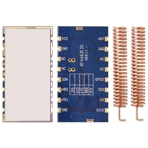 2pcs/lot High Performance Si4463 RF Transmitter and Receiver RF4463F30 High Power 1W 30dBm Wireless Transceiver Module in 433MHz