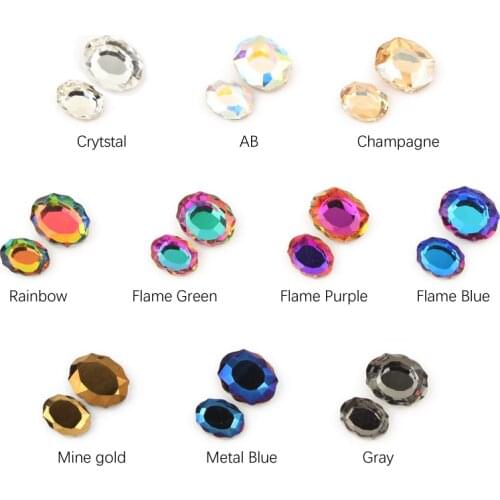 Mirror Non Hot-fix Rhinestone Oval shape 6x8mm 30/100pcs/pack DIY Decoration Accessorie Wedding dress&Bag&Nail Art Free shipping