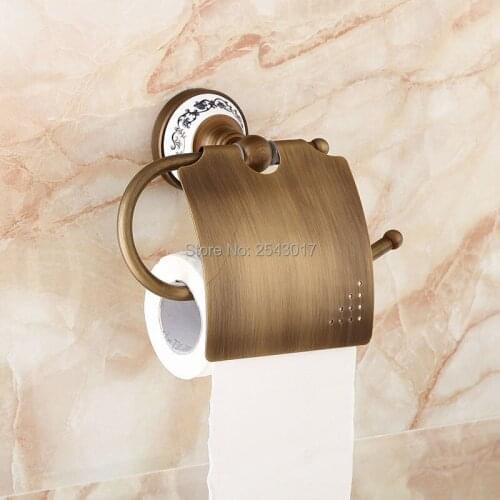 Bathroom Accessories Antique Classic Toilet Paper Holder Wall Mounted Ceramic Toilet Roll Holder Waterproof ZR2301