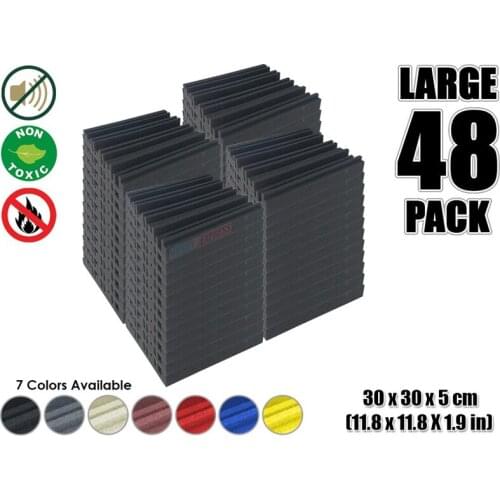 Arrowzoom 48 pieces Metro Diffuser Acoustic Studio Foam Tile Sound Absorption Panel 30 x 30 x 5 cm (11.8 x 11.8 x 1.9 inches)