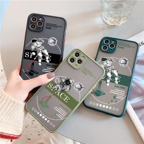 ZUIDID Space Phone Cases Cover For iphone 12 11 Pro Max mini X XR XS max SE2020 7 8 6Plus Cartoon Black Matte Clear Hard Fundas