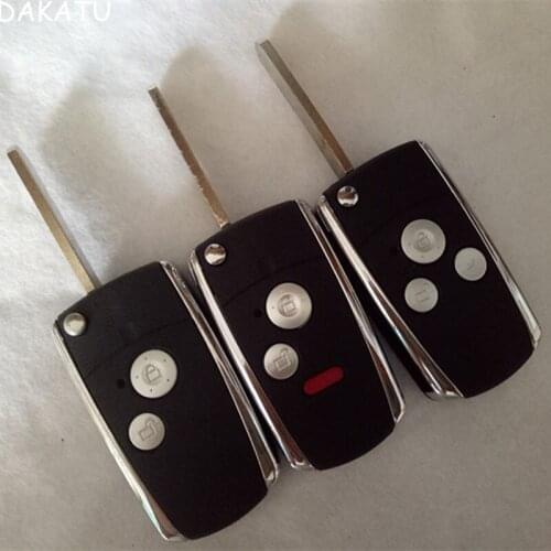 DAKATU 2/2+1/3 Buttons Modified Remote Black Flip Key Shell For Honda CIVIC CRV Folding Car Key Case
