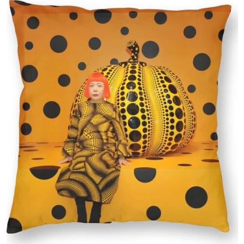 Yayoi Kusama Polka Dot Pumpkin Cushion Cover 45x45cm Home Decorative Printing Japanese Artist Throw Pillow for Sofa Double-sided