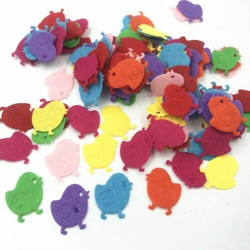 DIY 200pcs Mixed Colors Chick shape Felt Appliques Crafts Making decoration 25mm