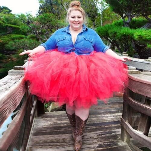 Plus Size Adult Tutu Super Fluffy Draped Women Tutu Skirts Trendy Ball Gown Photo Midi Tulle Skirt Birthday Pary Clothes Dress