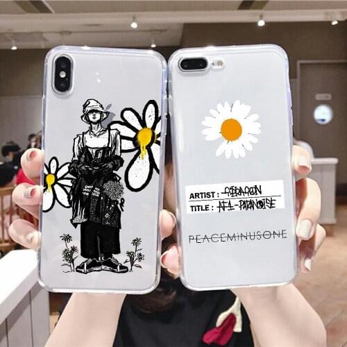 G-DRAGON PEACEMINUSONE Chrysanthemum Phone Case For iphone 5 5s se 2 6 6s 7 8 12 mini plus X XS XR 11 PRO MAX transparent luxury