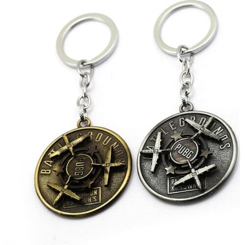 HSIC PLAYERUNKNOWNS BATTLEGROUNDS Keychain Rotatable 3D Metal Pendant PUBG Key Holder Fashion Chaveiro Men llavero HC13117